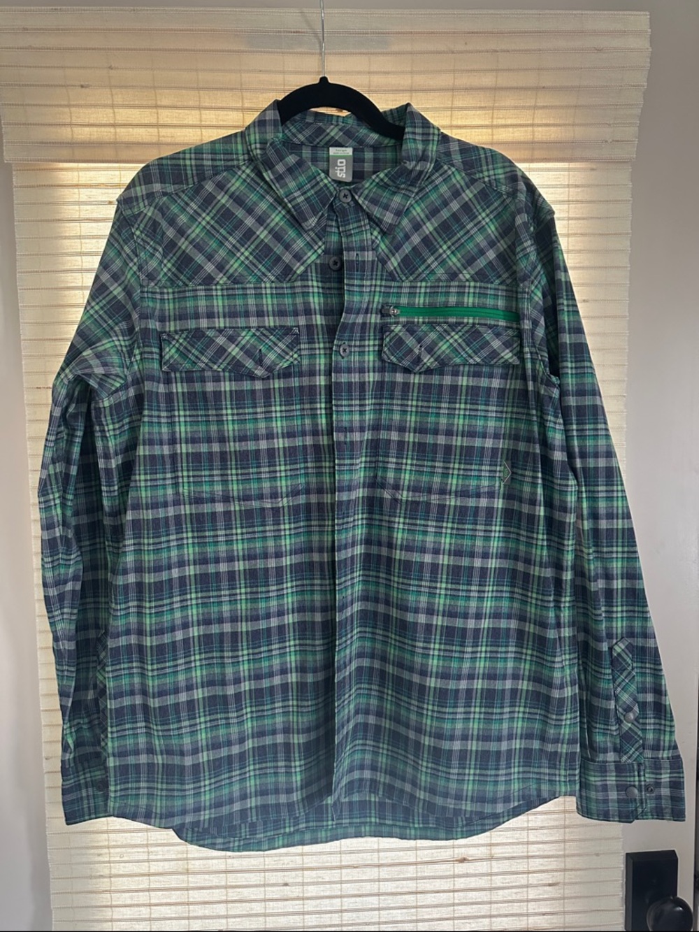 Stio Men’s Green Plaid Button-Up Shirt